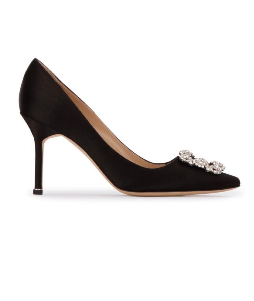 MANOLO BLAHNIK Черные текстильные туфли, фото 6