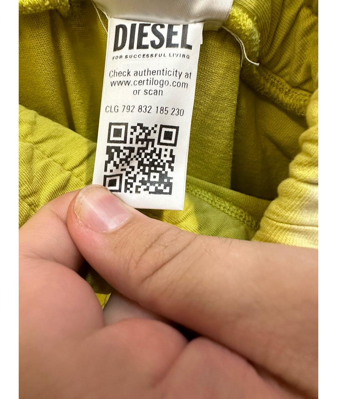 DIESEL Зеленые хлопковые повседневные брюки, фото 4