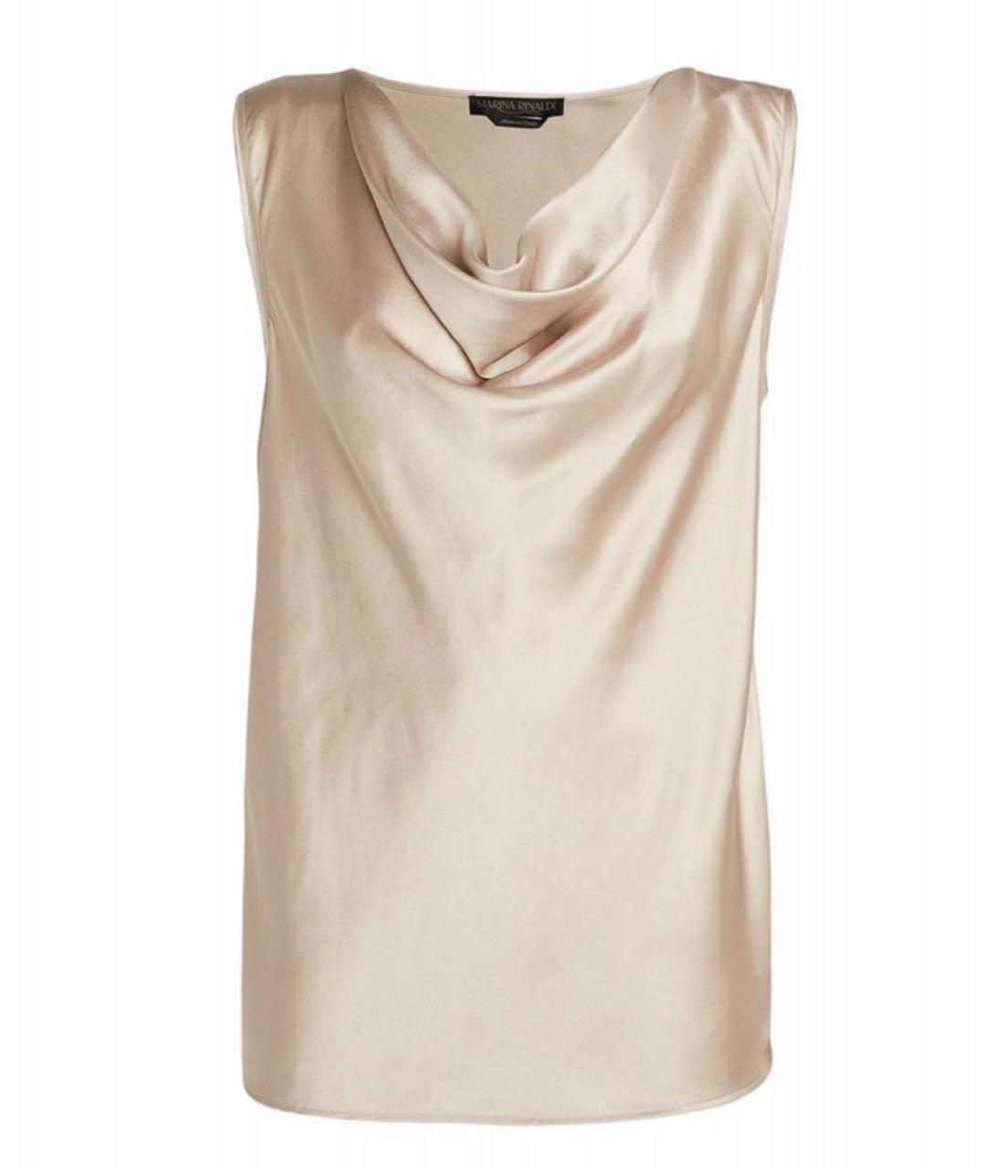 MAX MARA Бежевая атласная блузы, фото 9