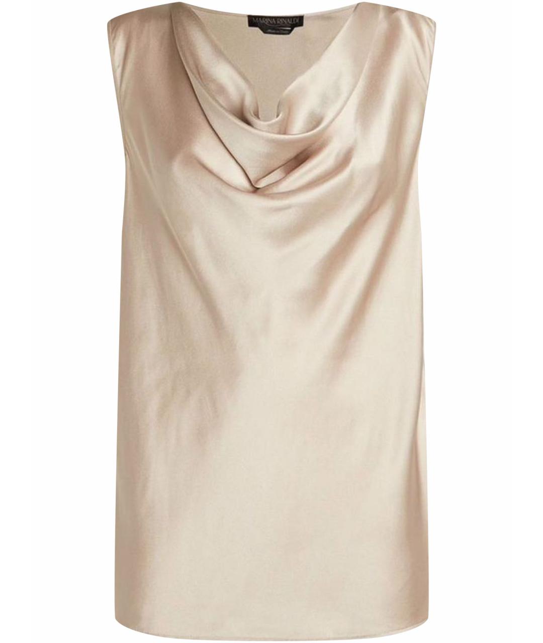 MAX MARA Бежевая атласная блузы, фото 1