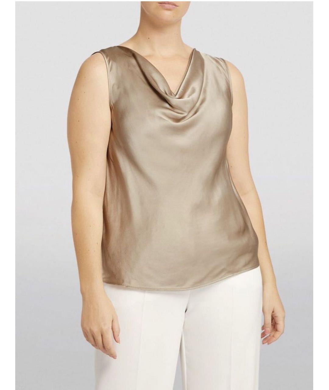 MAX MARA Бежевая атласная блузы, фото 7