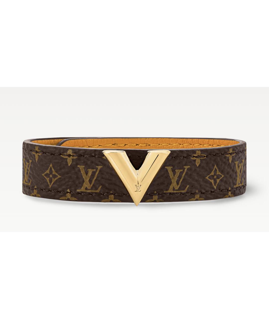 LOUIS VUITTON Коричневый кожаный браслет, фото 9