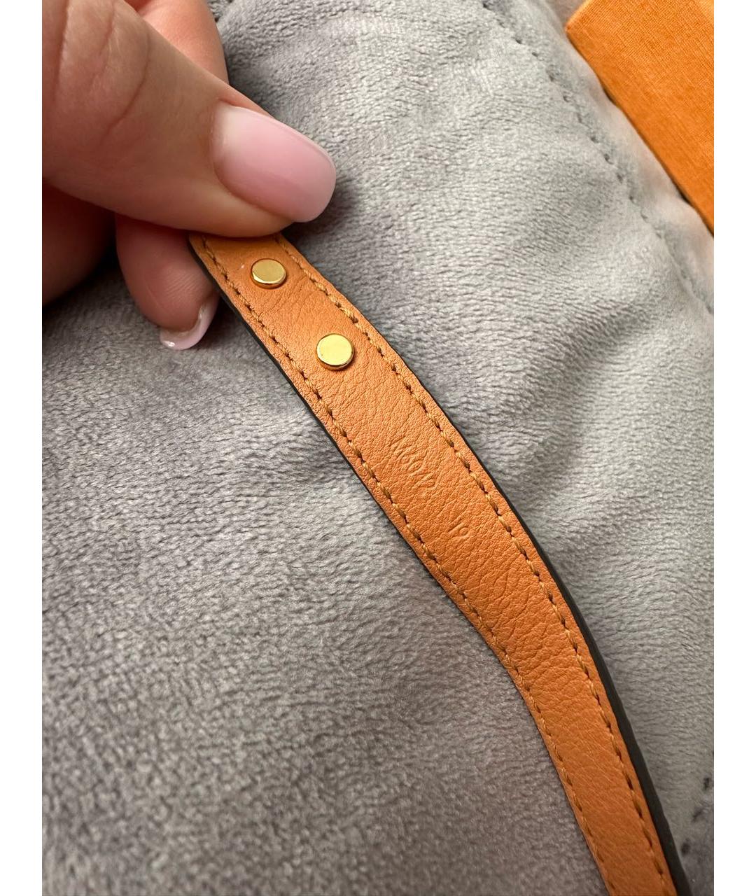 LOUIS VUITTON Коричневый кожаный браслет, фото 7