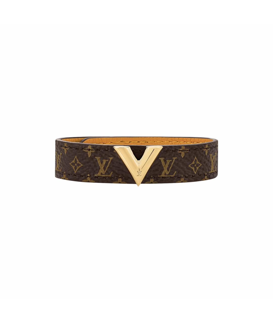 LOUIS VUITTON Коричневый кожаный браслет, фото 1