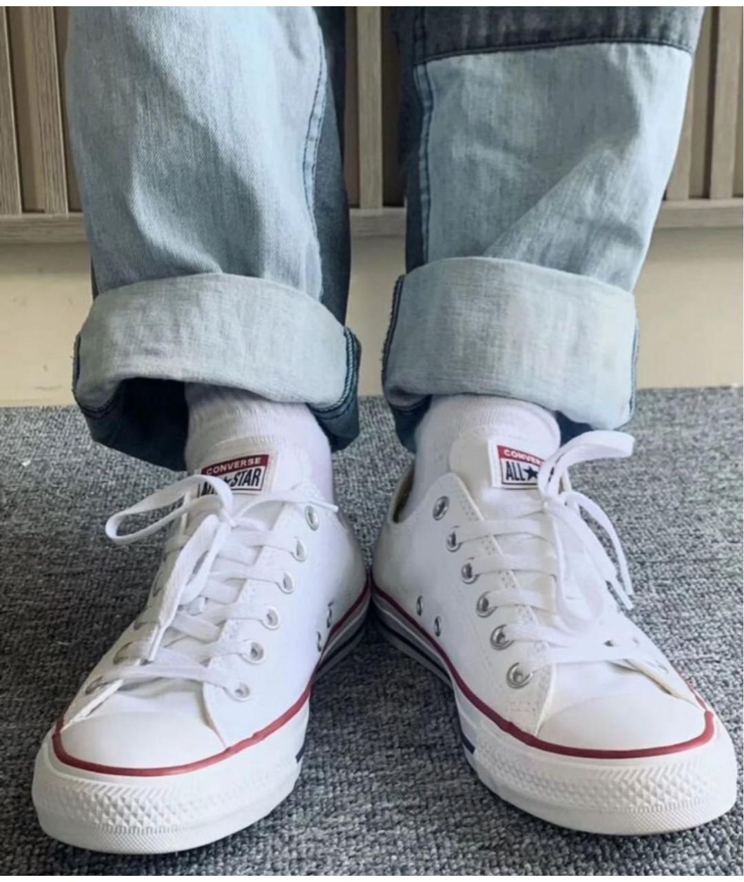 CONVERSE Белые текстильные низкие кроссовки / кеды, фото 6