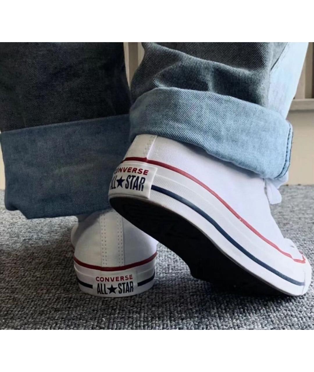 CONVERSE Белые текстильные низкие кроссовки / кеды, фото 5