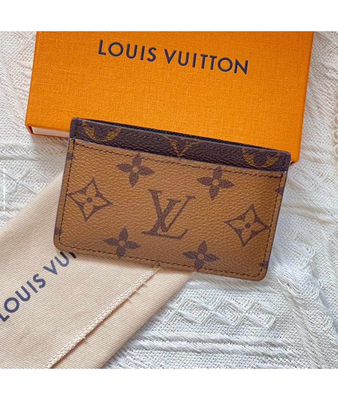 LOUIS VUITTON Коричневый кардхолдер, фото 4