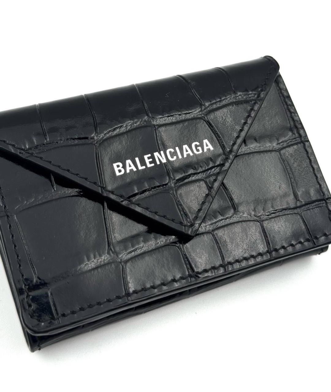BALENCIAGA Черный кожаный кошелек, фото 3