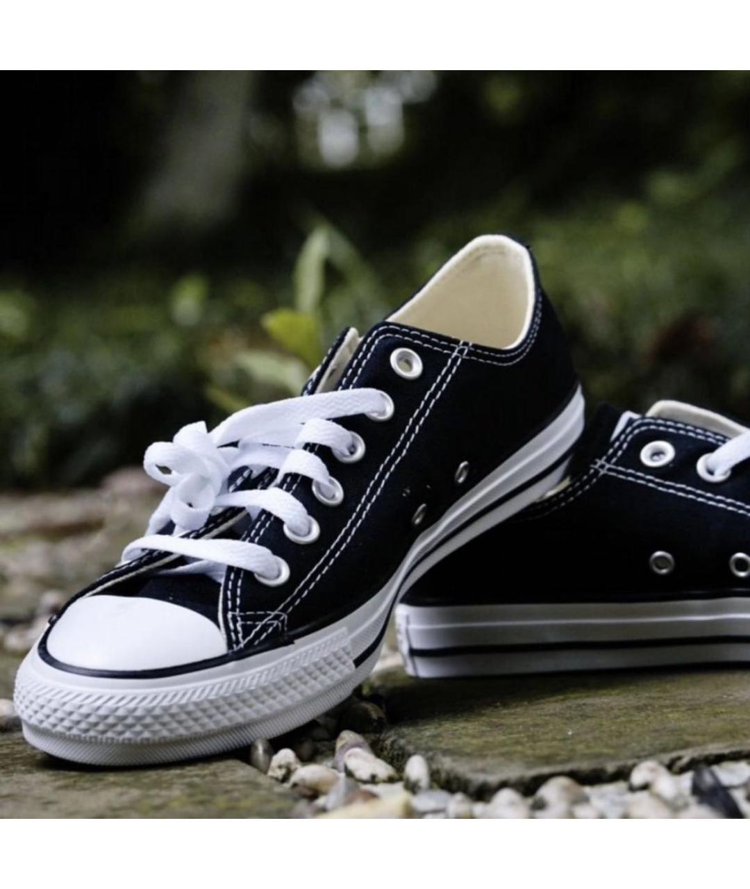CONVERSE Черные текстильные низкие кроссовки / кеды, фото 6