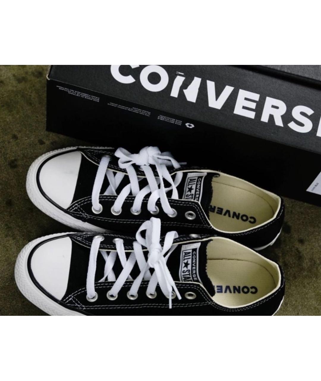 CONVERSE Черные текстильные низкие кроссовки / кеды, фото 7