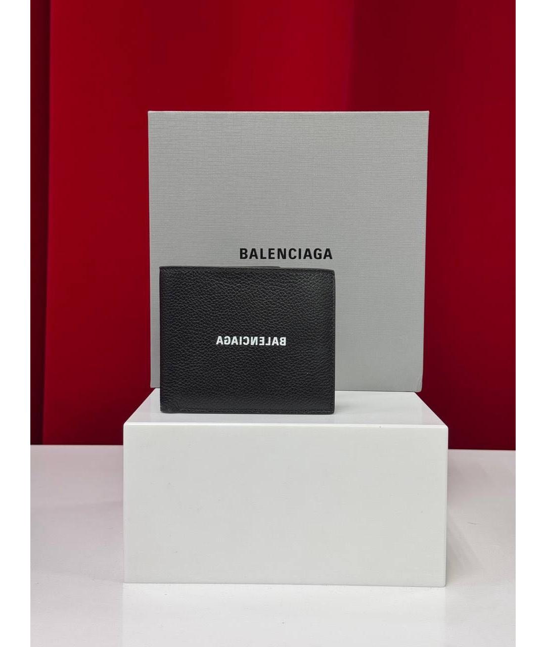BALENCIAGA Черный кожаный кошелек, фото 5