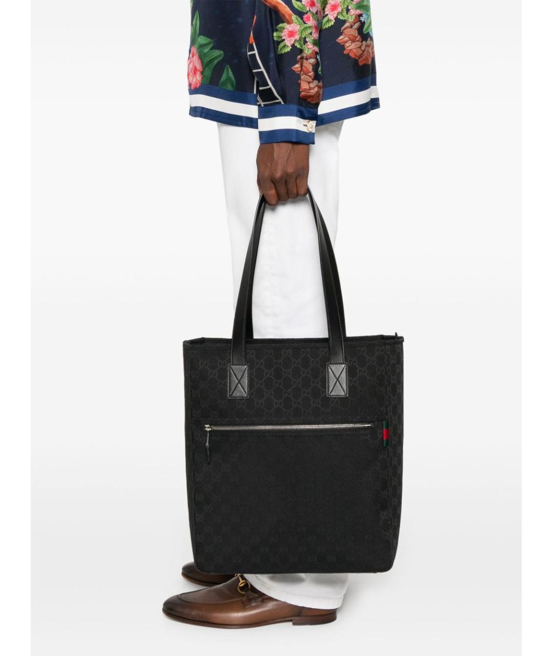GUCCI Черная синтетическая сумка тоут, фото 5