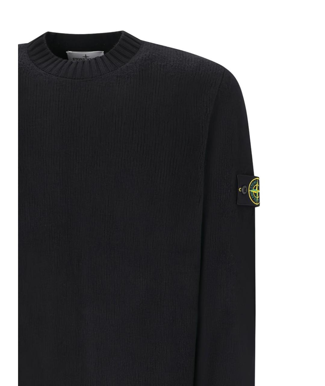 STONE ISLAND Черный шерстяной джемпер / свитер, фото 2