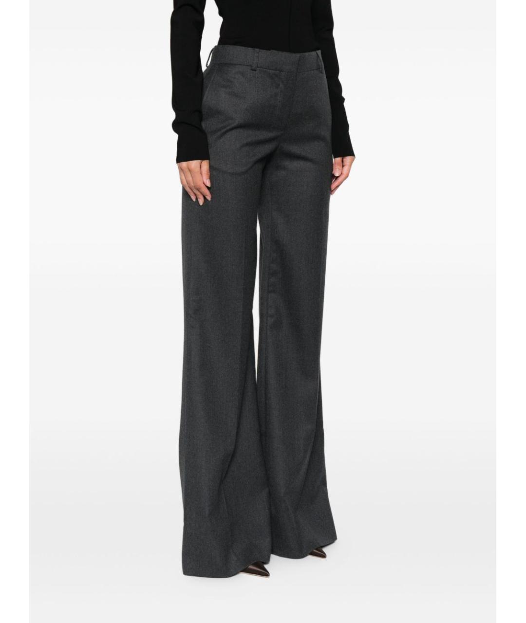 STELLA MCCARTNEY Антрацитовые шерстяные прямые брюки, фото 5