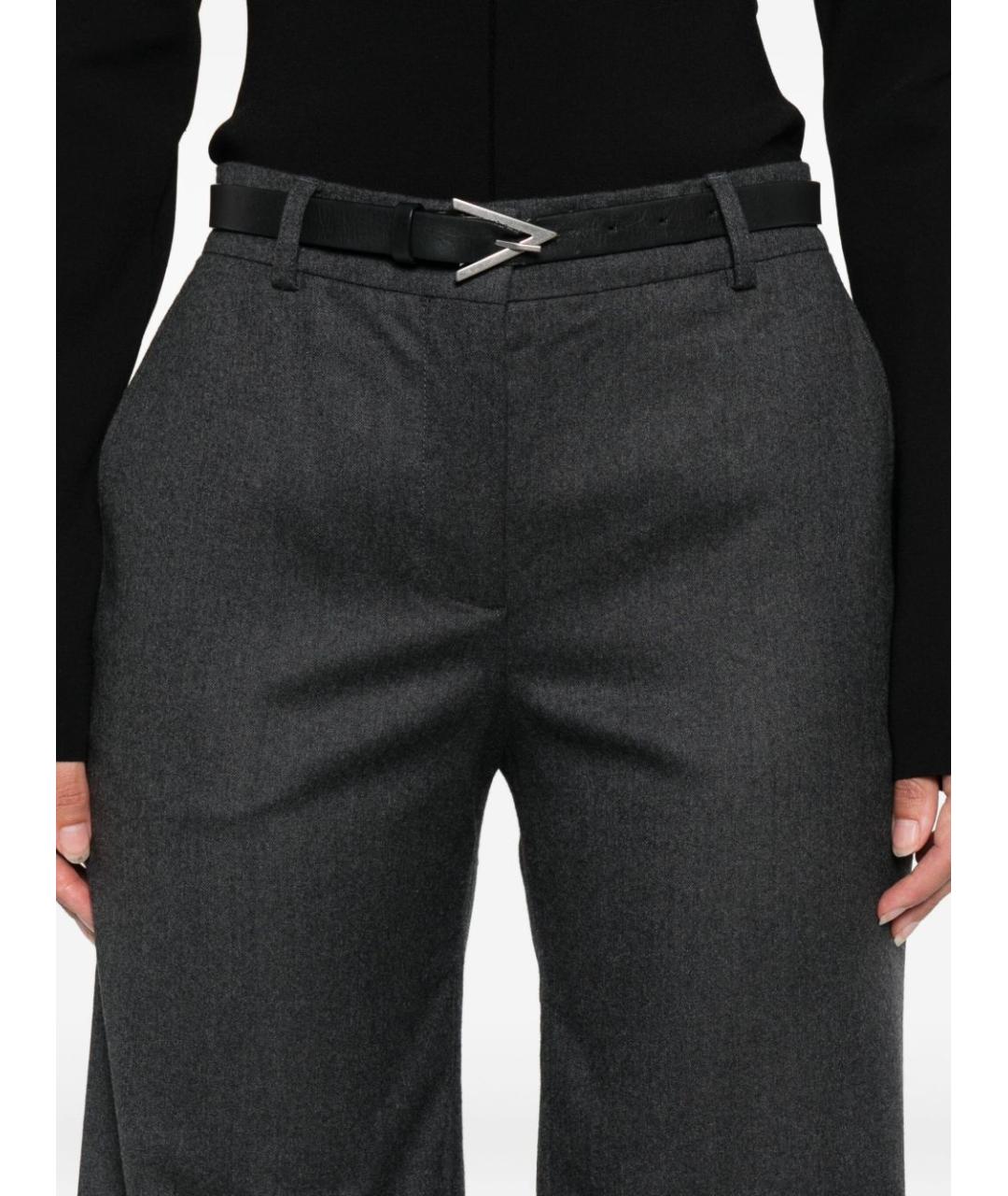 STELLA MCCARTNEY Антрацитовые шерстяные прямые брюки, фото 3