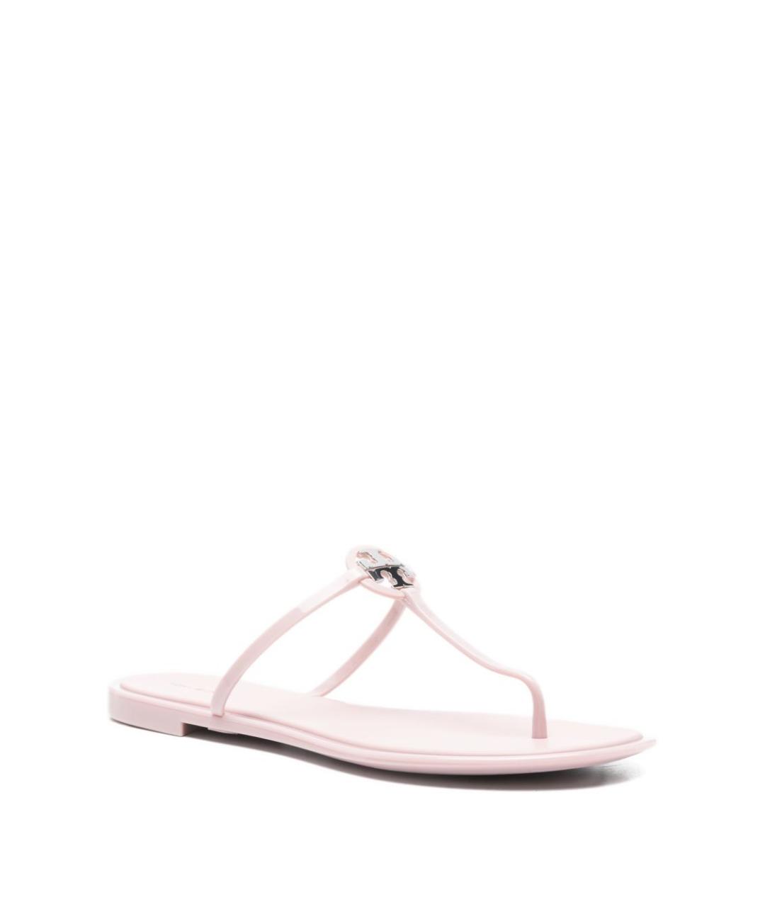 TORY BURCH Розовые резиновые шлепанцы, фото 4