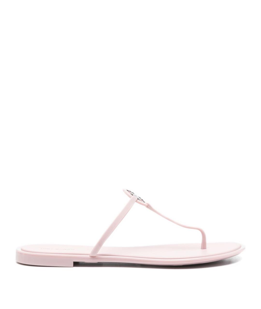 TORY BURCH Розовые резиновые шлепанцы, фото 1