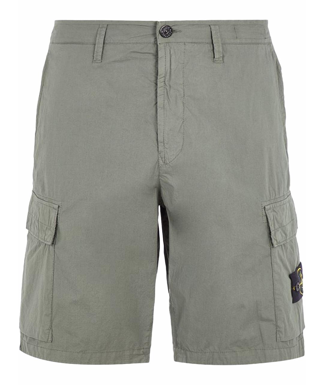 STONE ISLAND Зеленые хлопковые шорты, фото 1