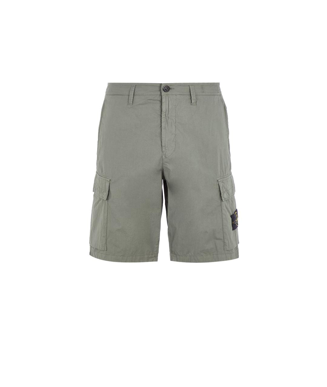 STONE ISLAND Зеленые хлопковые шорты, фото 5