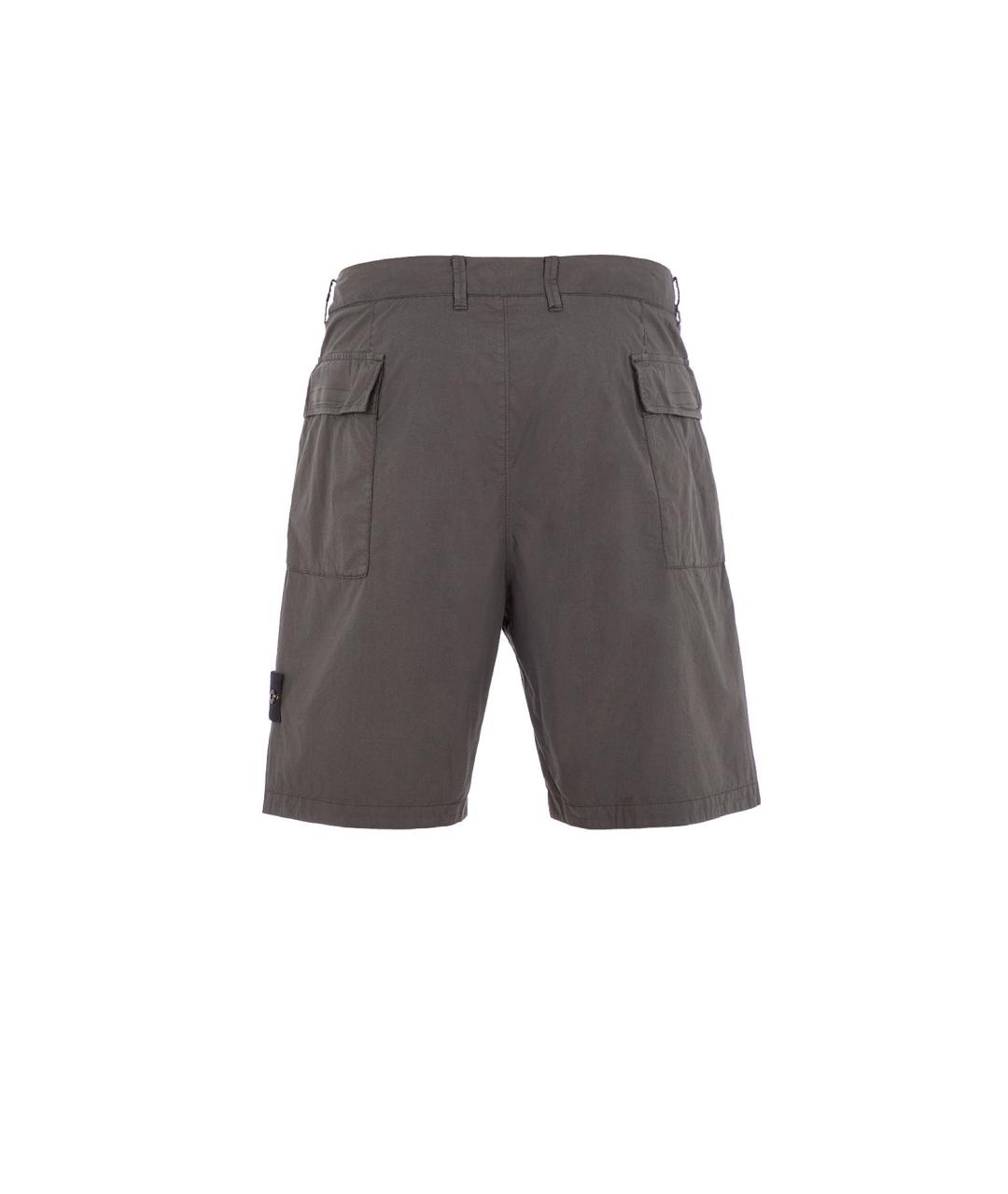 STONE ISLAND Серые хлопковые шорты, фото 2