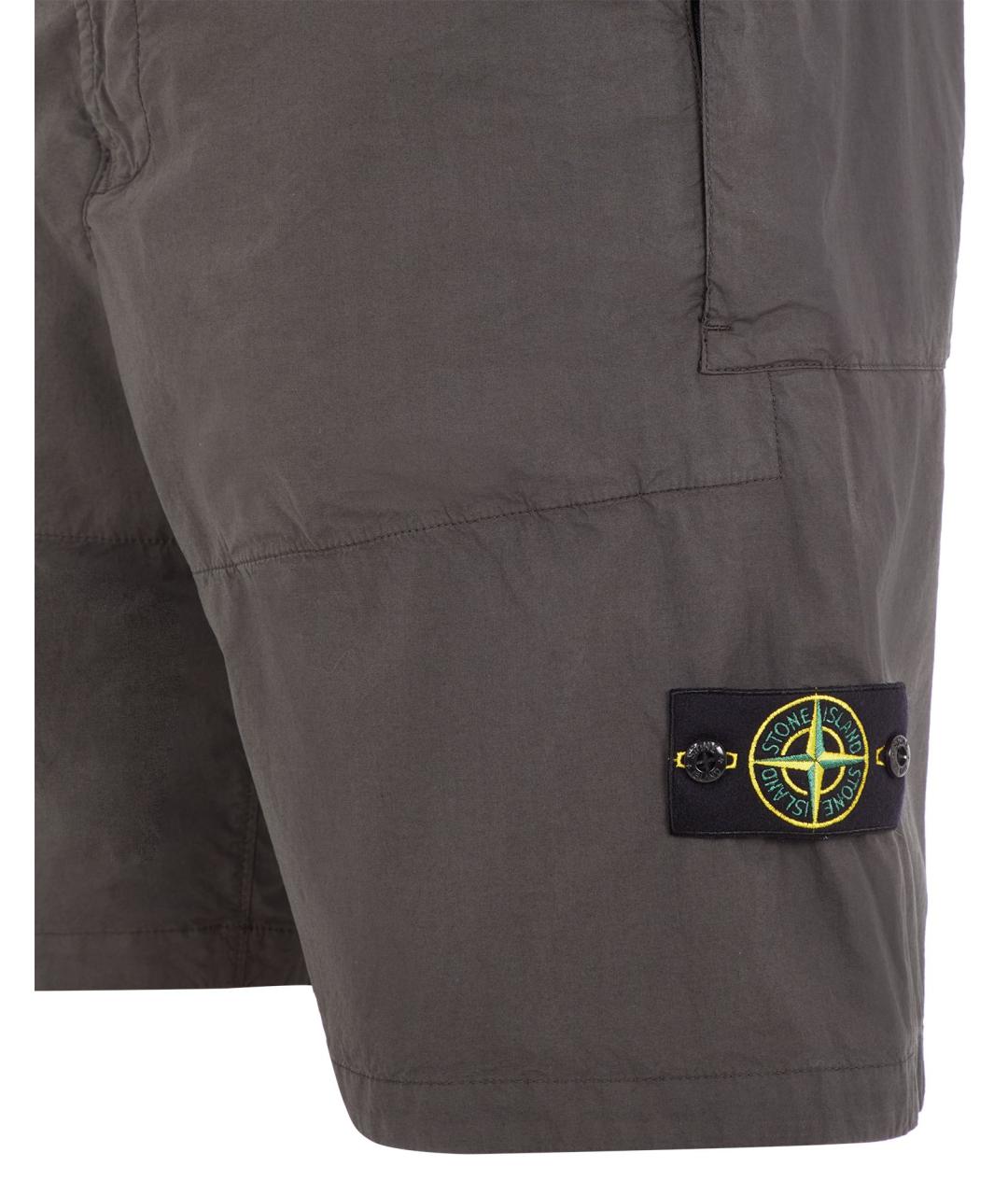 STONE ISLAND Серые хлопковые шорты, фото 3
