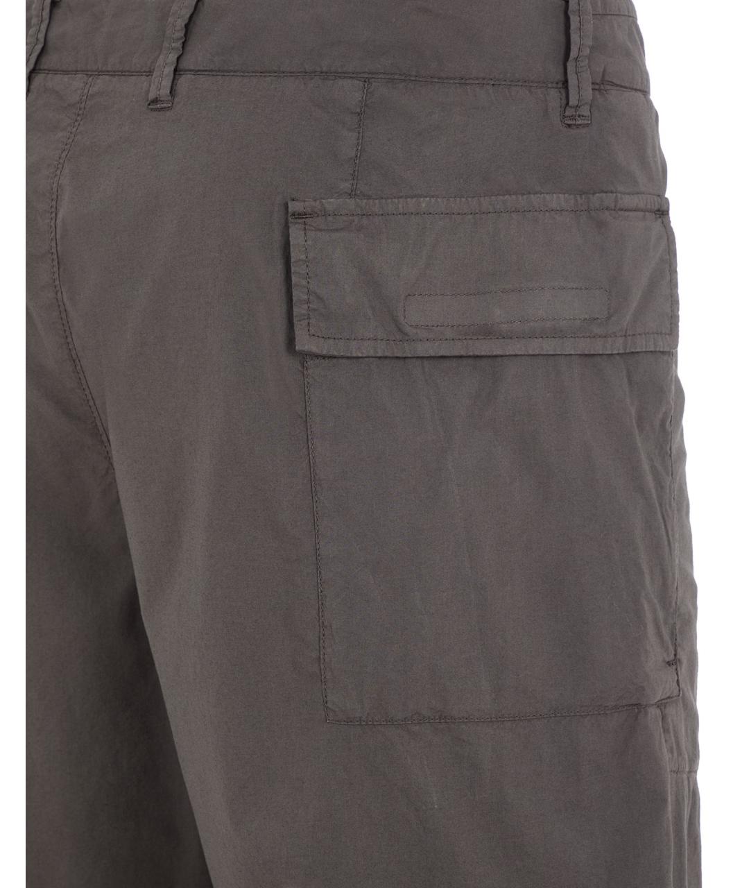 STONE ISLAND Серые хлопковые шорты, фото 4