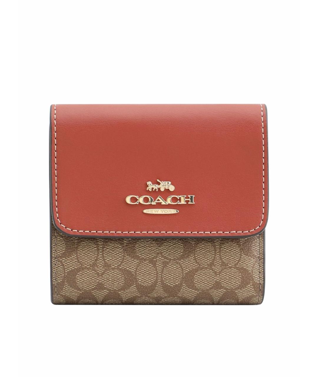 COACH Коричневый кожаный кошелек, фото 1
