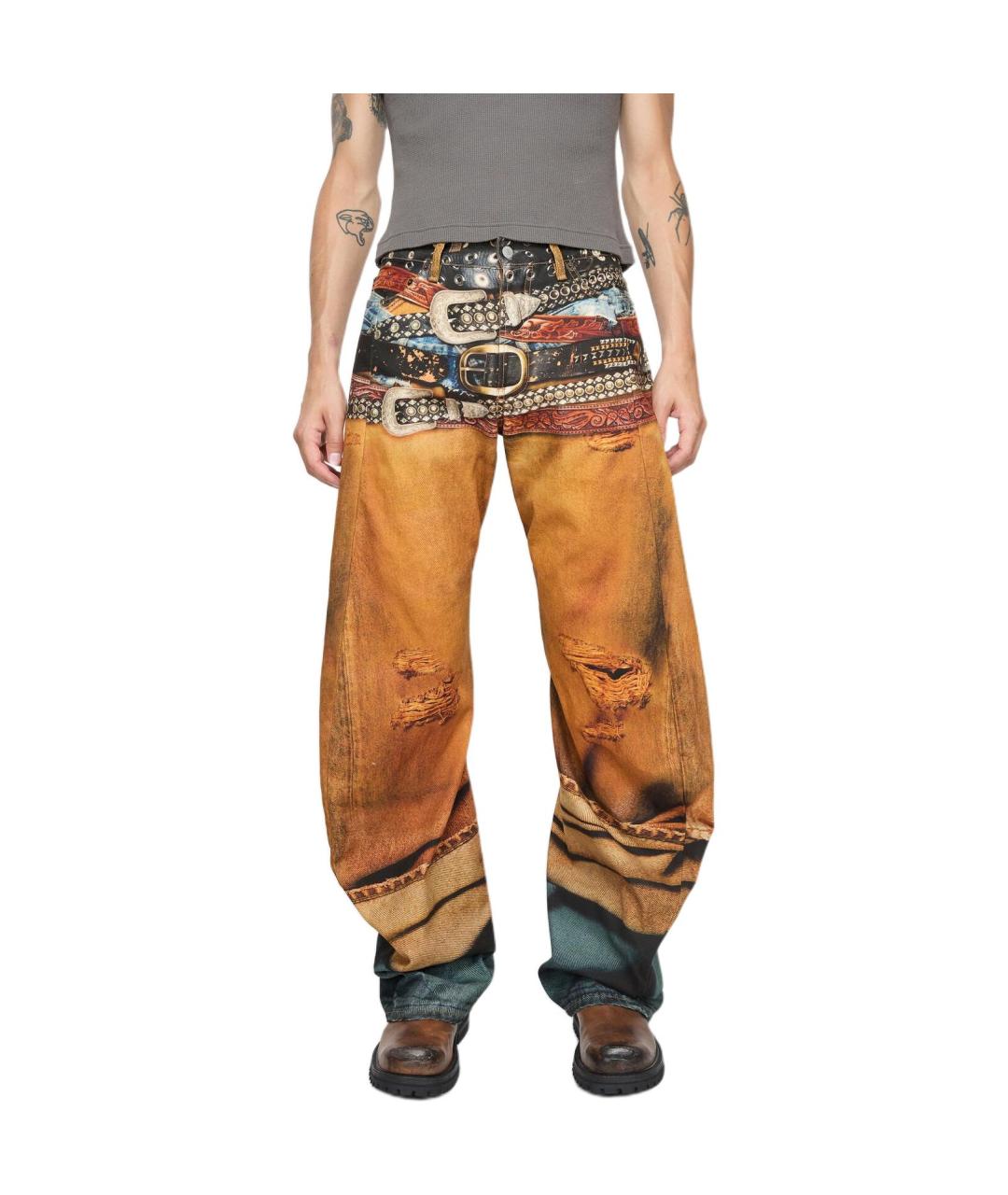 ACNE STUDIOS Мульти хлопковые прямые джинсы, фото 4