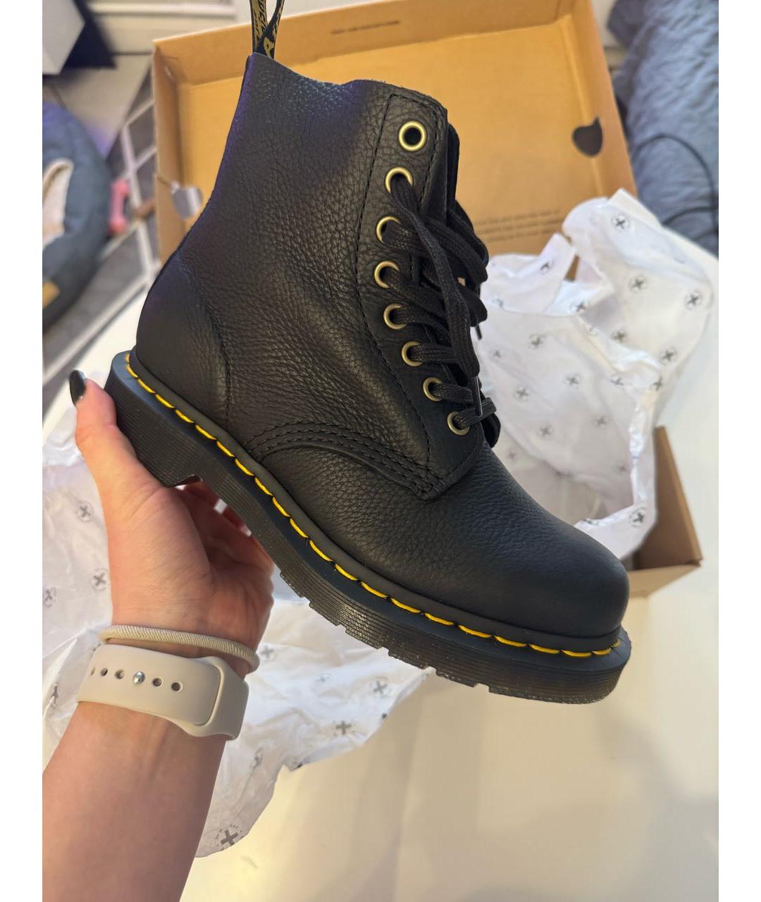 DR. MARTENS Черные кожаные ботинки, фото 9