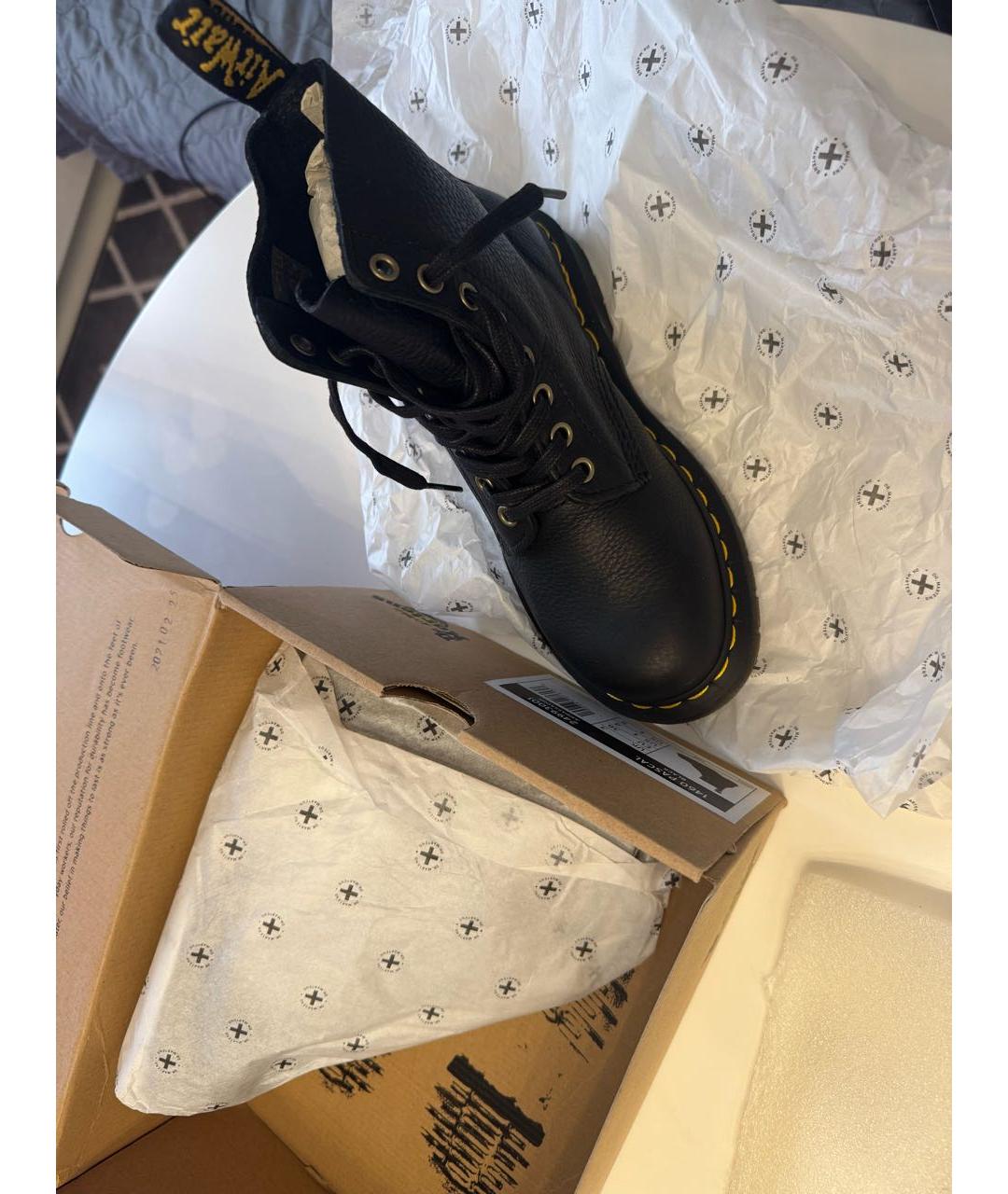 DR. MARTENS Черные кожаные ботинки, фото 3