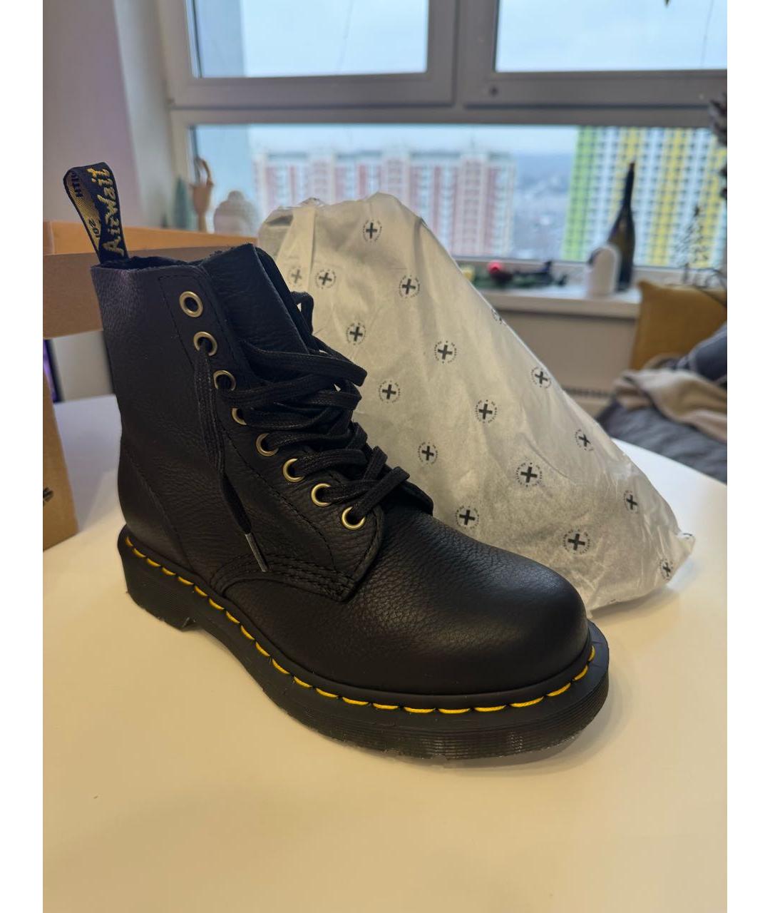 DR. MARTENS Черные кожаные ботинки, фото 2