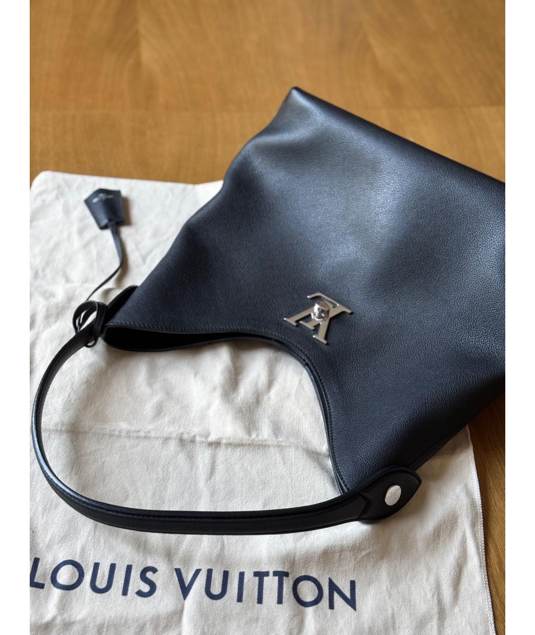 LOUIS VUITTON Черная кожаная сумка через плечо, фото 5