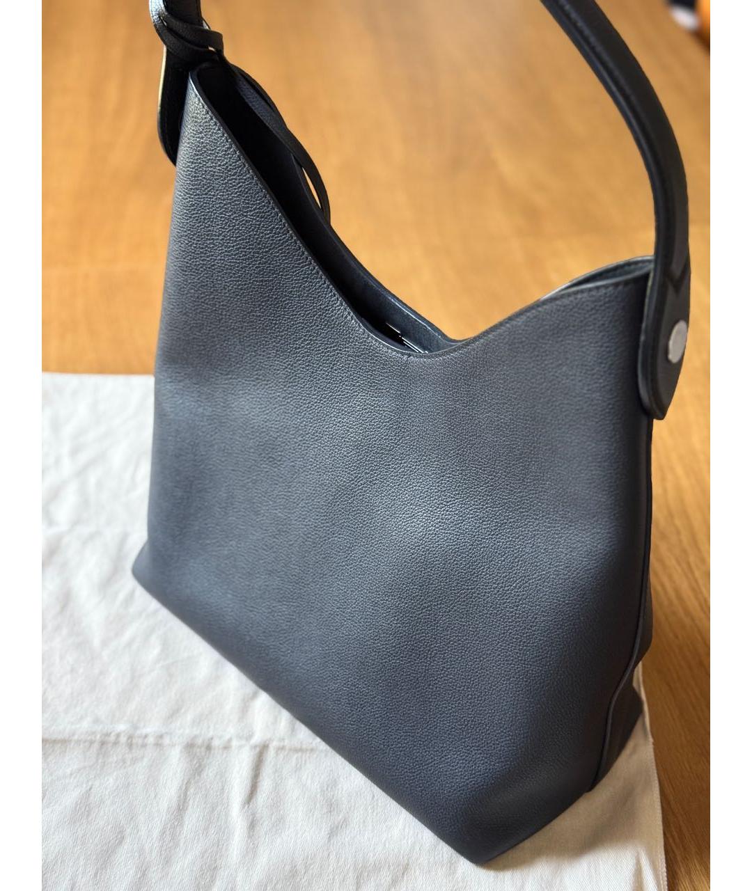 LOUIS VUITTON Черная кожаная сумка через плечо, фото 3