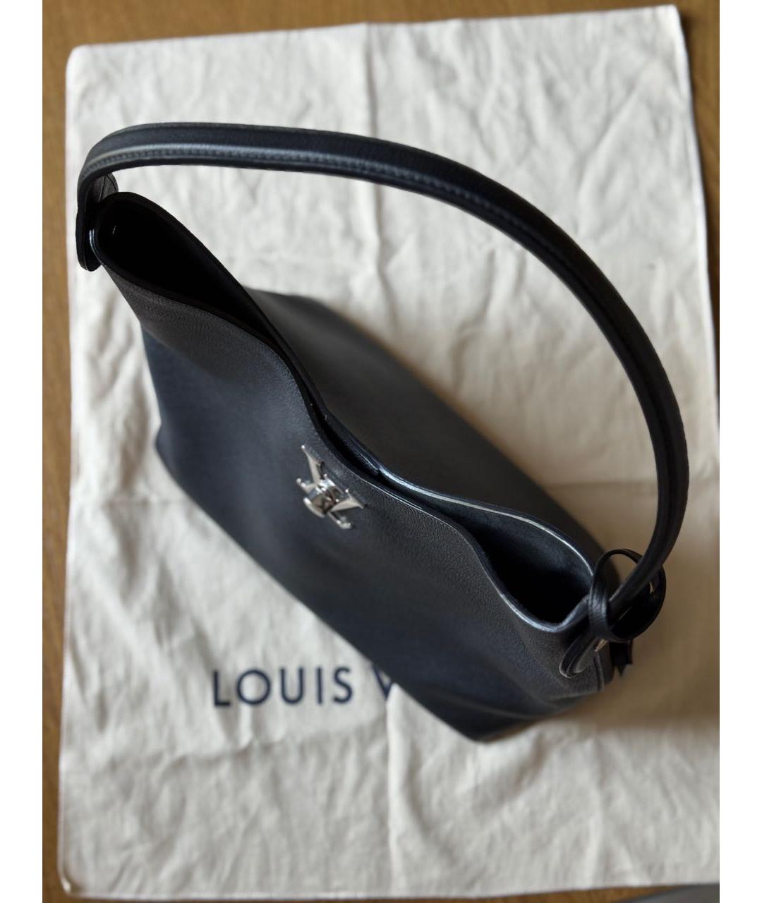 LOUIS VUITTON Черная кожаная сумка через плечо, фото 4