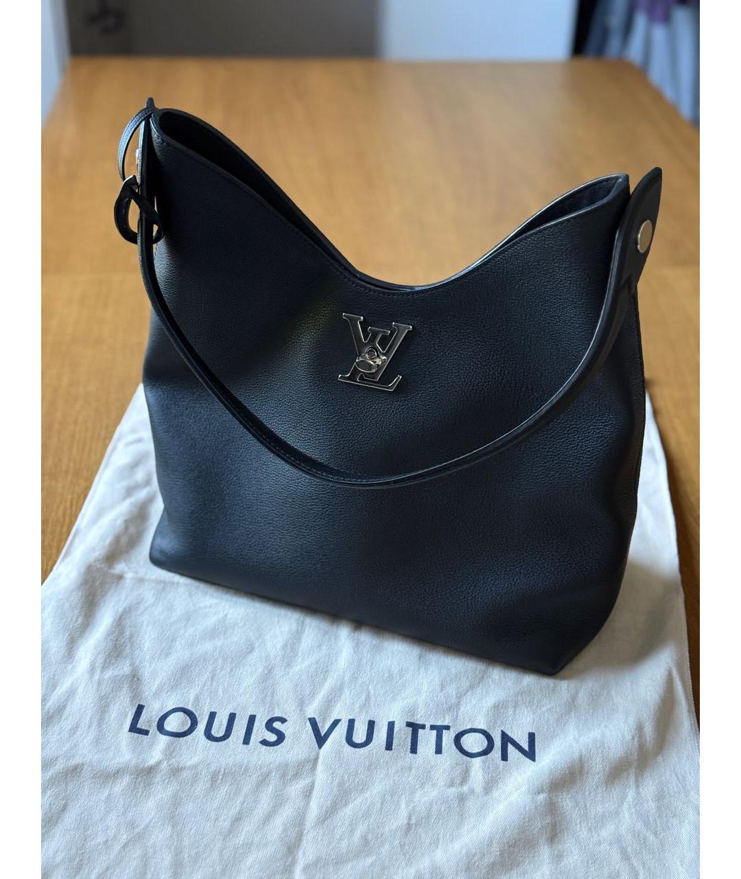 LOUIS VUITTON Черная кожаная сумка через плечо, фото 2
