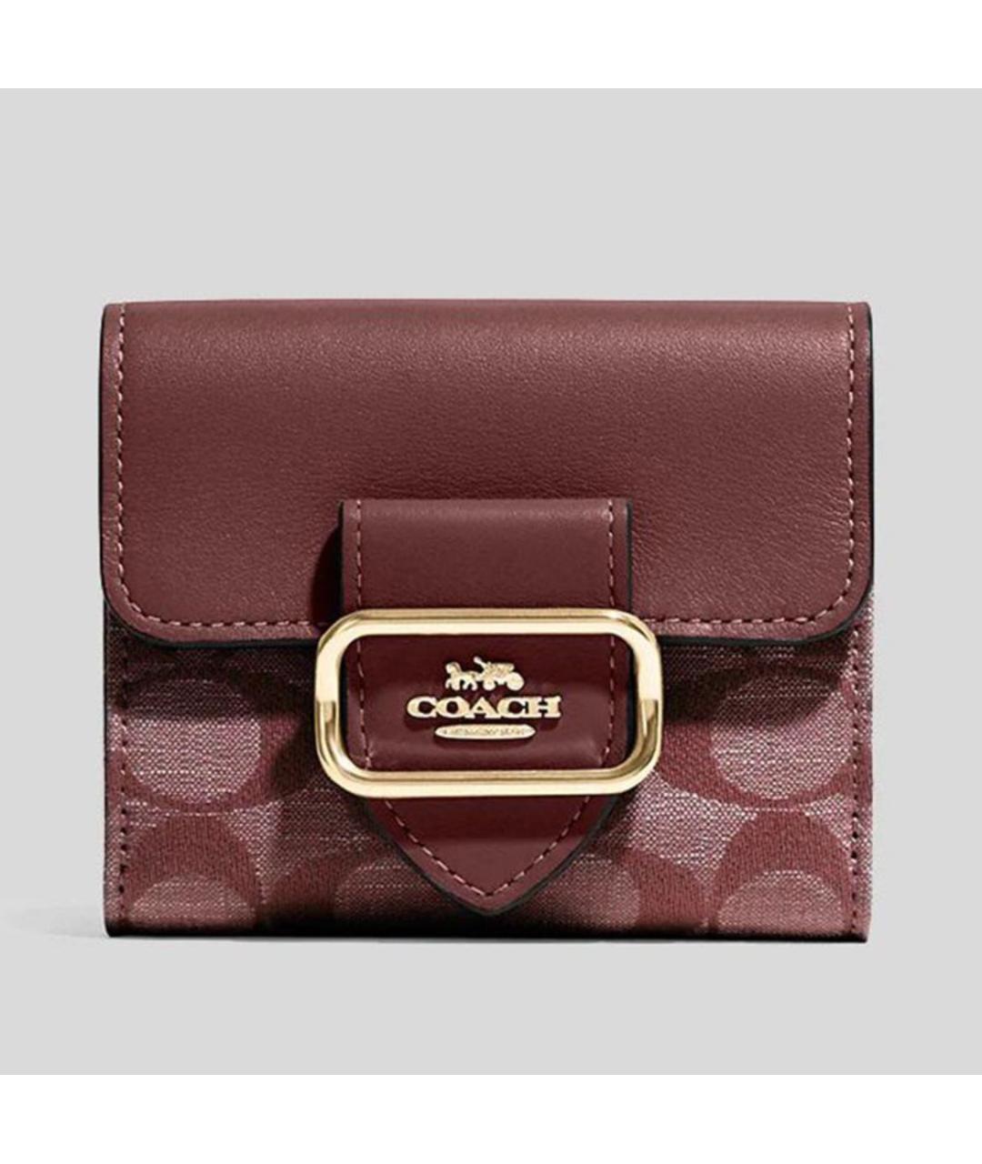 COACH Бордовый кожаный кошелек, фото 3