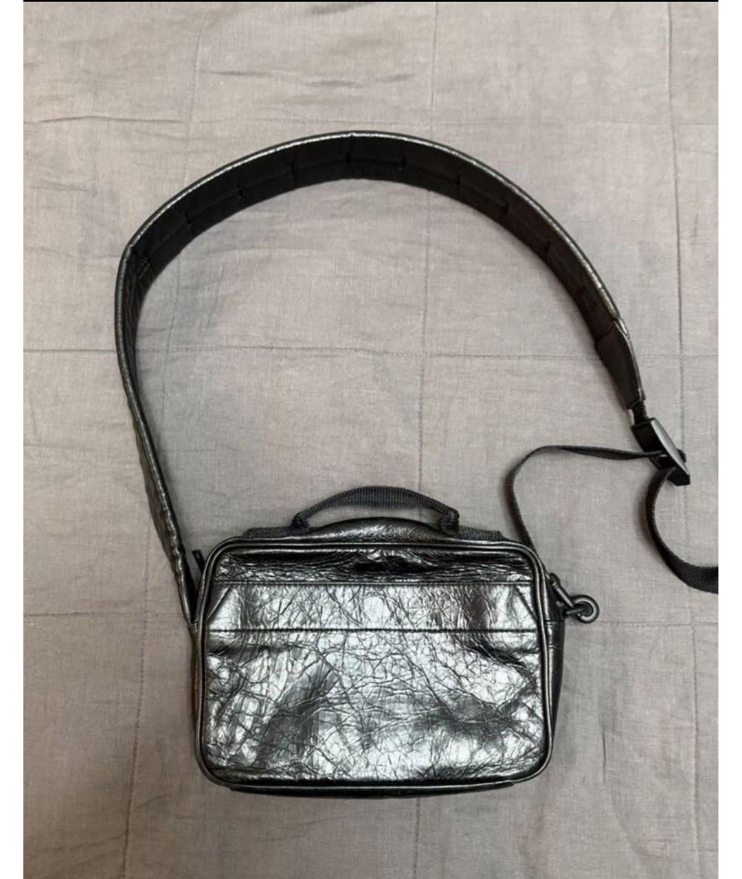 BALENCIAGA Черная кожаная сумка на плечо, фото 2