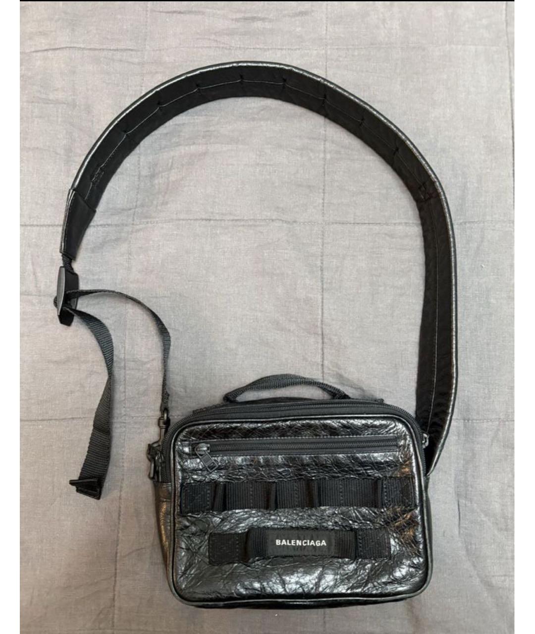BALENCIAGA Черная кожаная сумка на плечо, фото 4