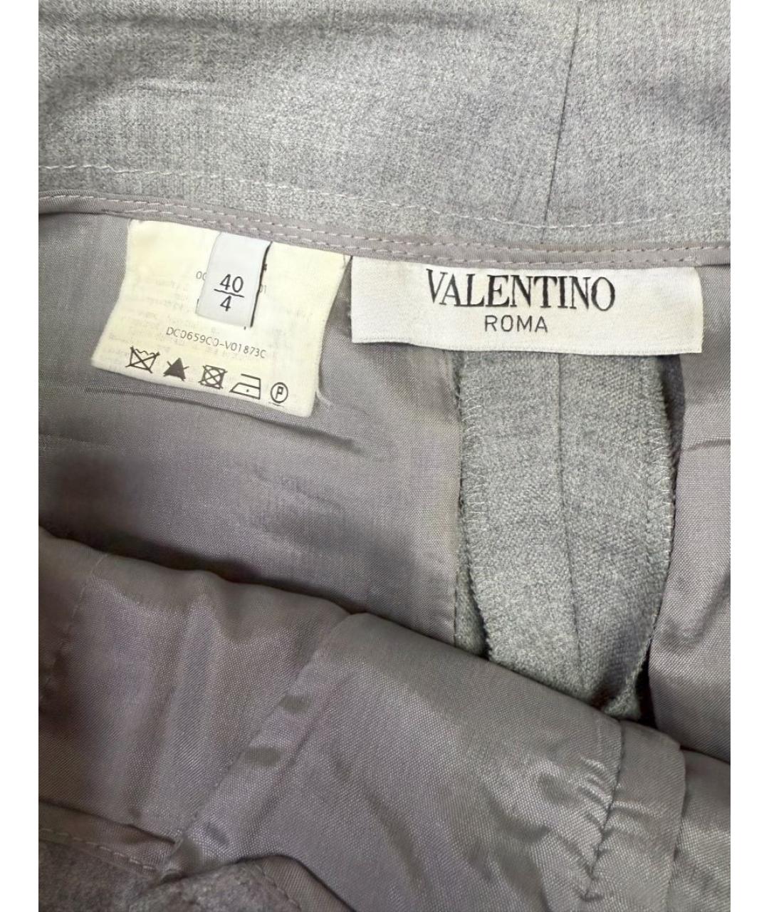 VALENTINO Серые шерстяные брюки узкие, фото 2