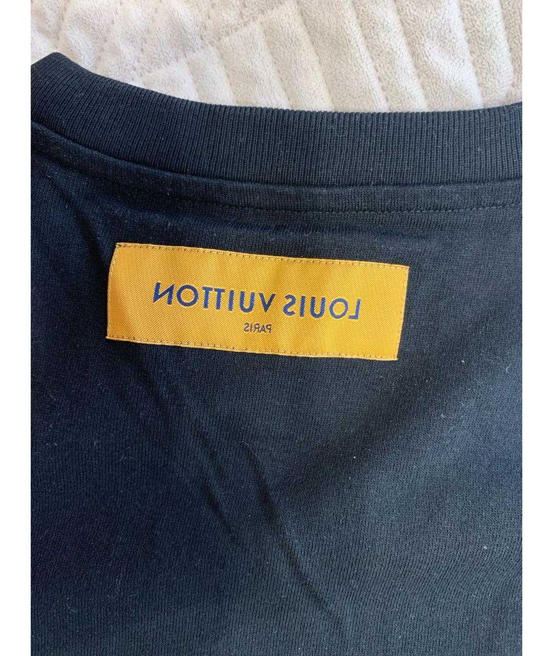 LOUIS VUITTON Черная хлопковая футболка, фото 3