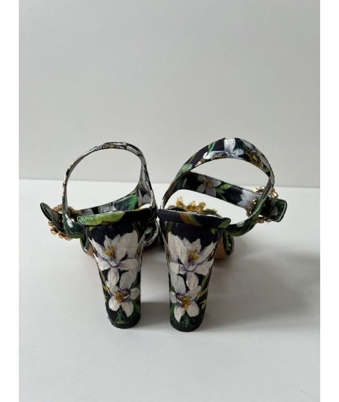 DOLCE&GABBANA Зеленые синтетические босоножки, фото 4