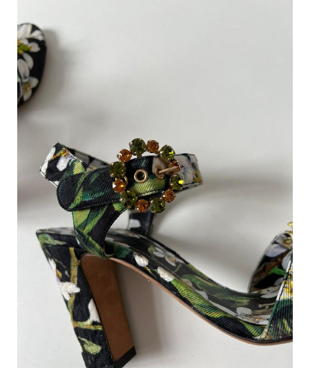 DOLCE&GABBANA Зеленые синтетические босоножки, фото 9
