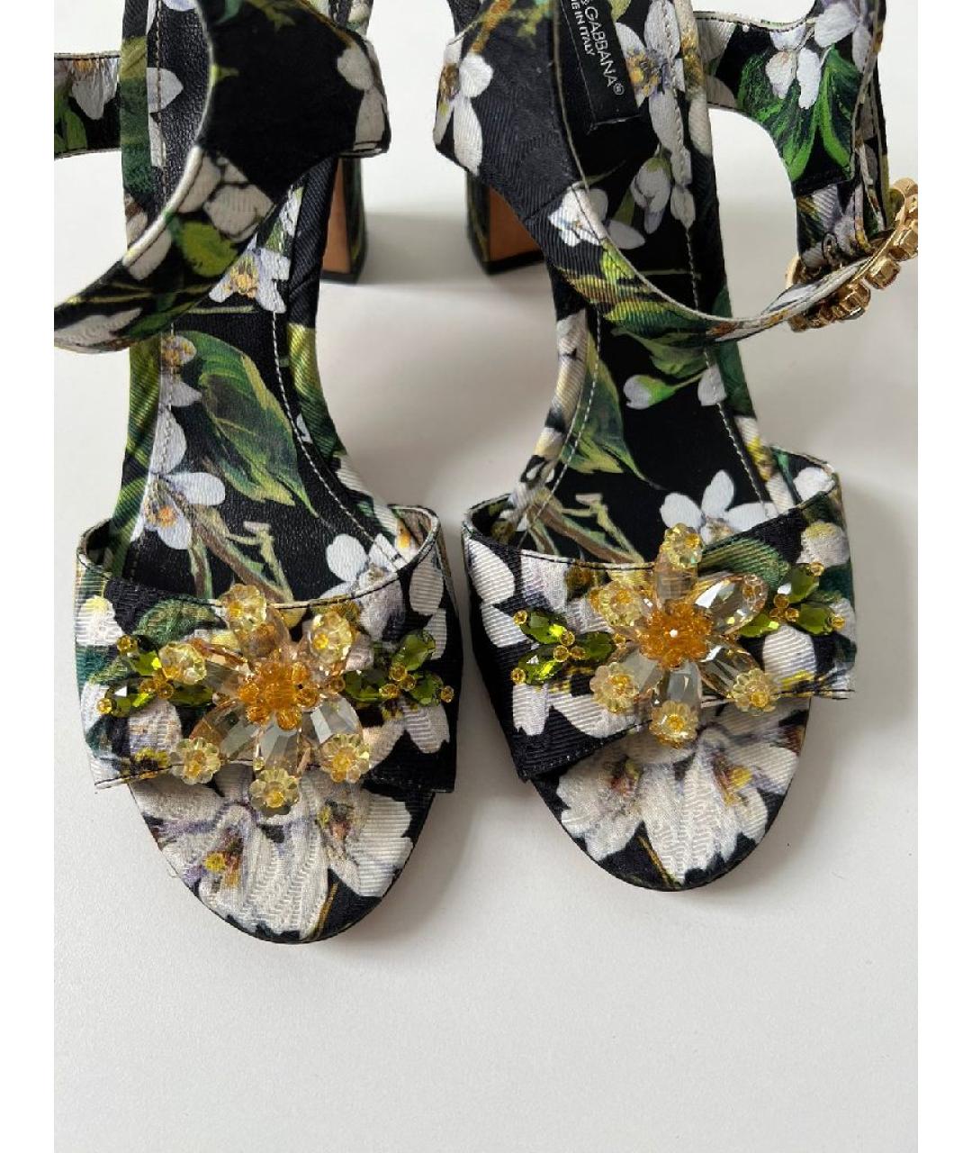 DOLCE&GABBANA Зеленые синтетические босоножки, фото 3