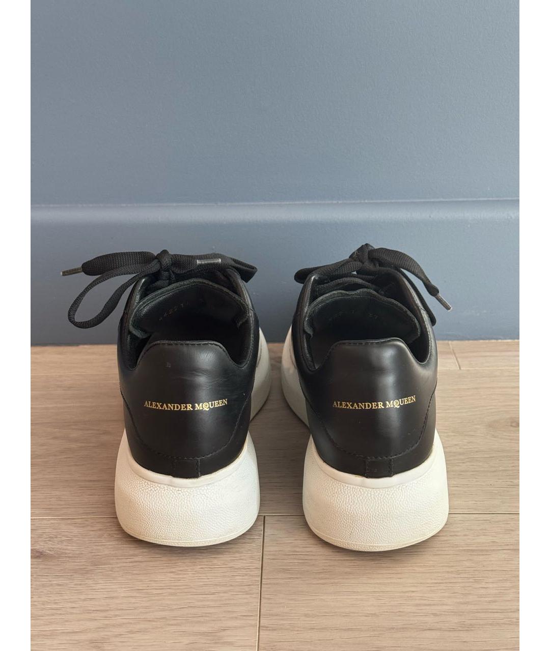 ALEXANDER MCQUEEN Черные кожаные кеды, фото 4