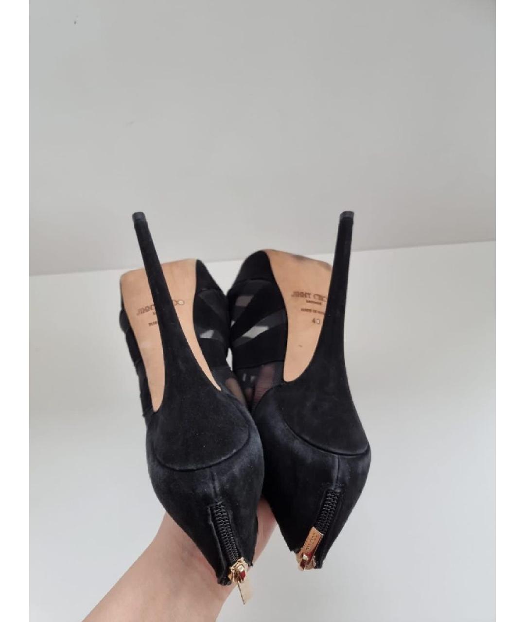 JIMMY CHOO Черные кожаные босоножки, фото 5