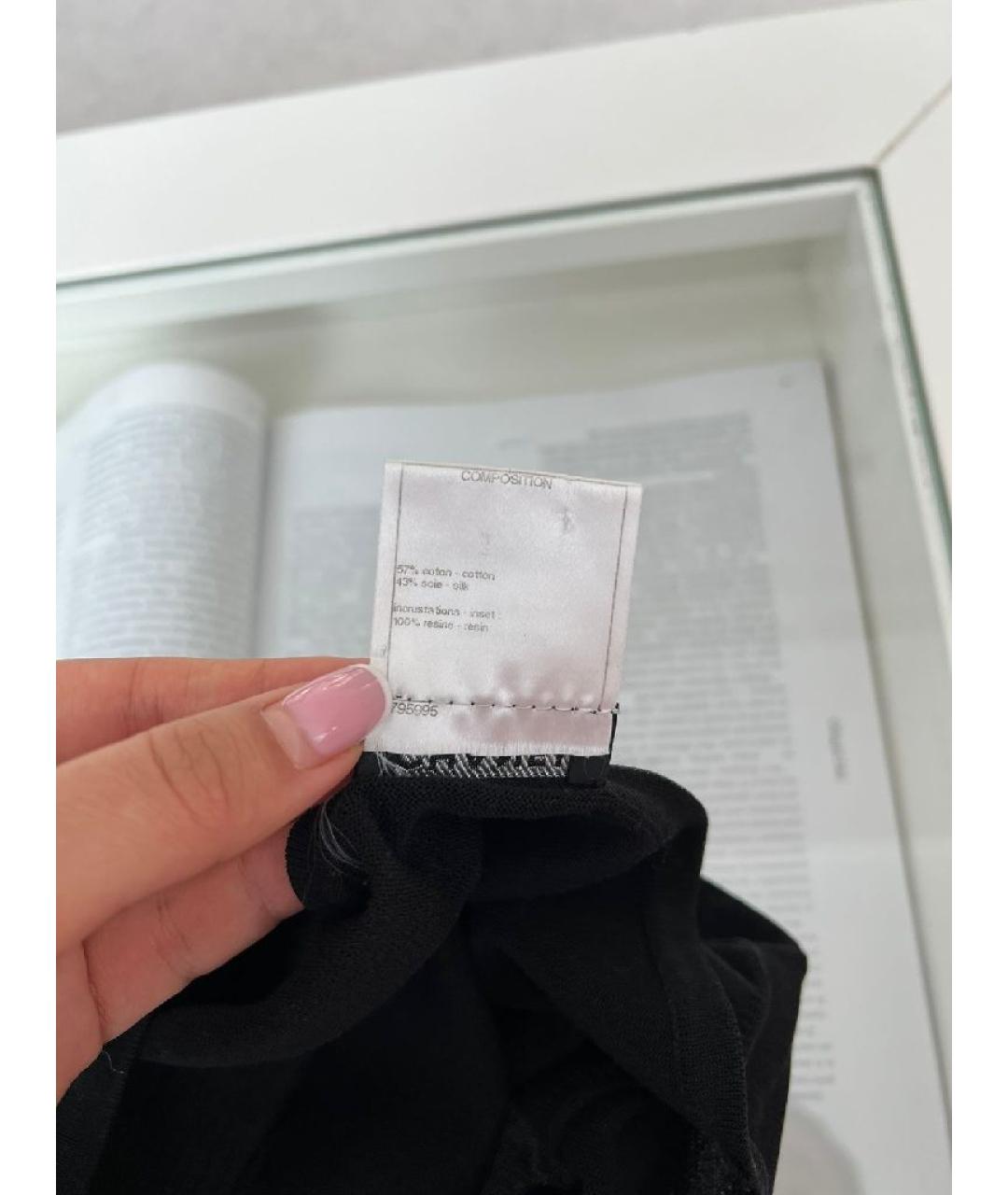 CHANEL Черное хлопковое повседневное платье, фото 8