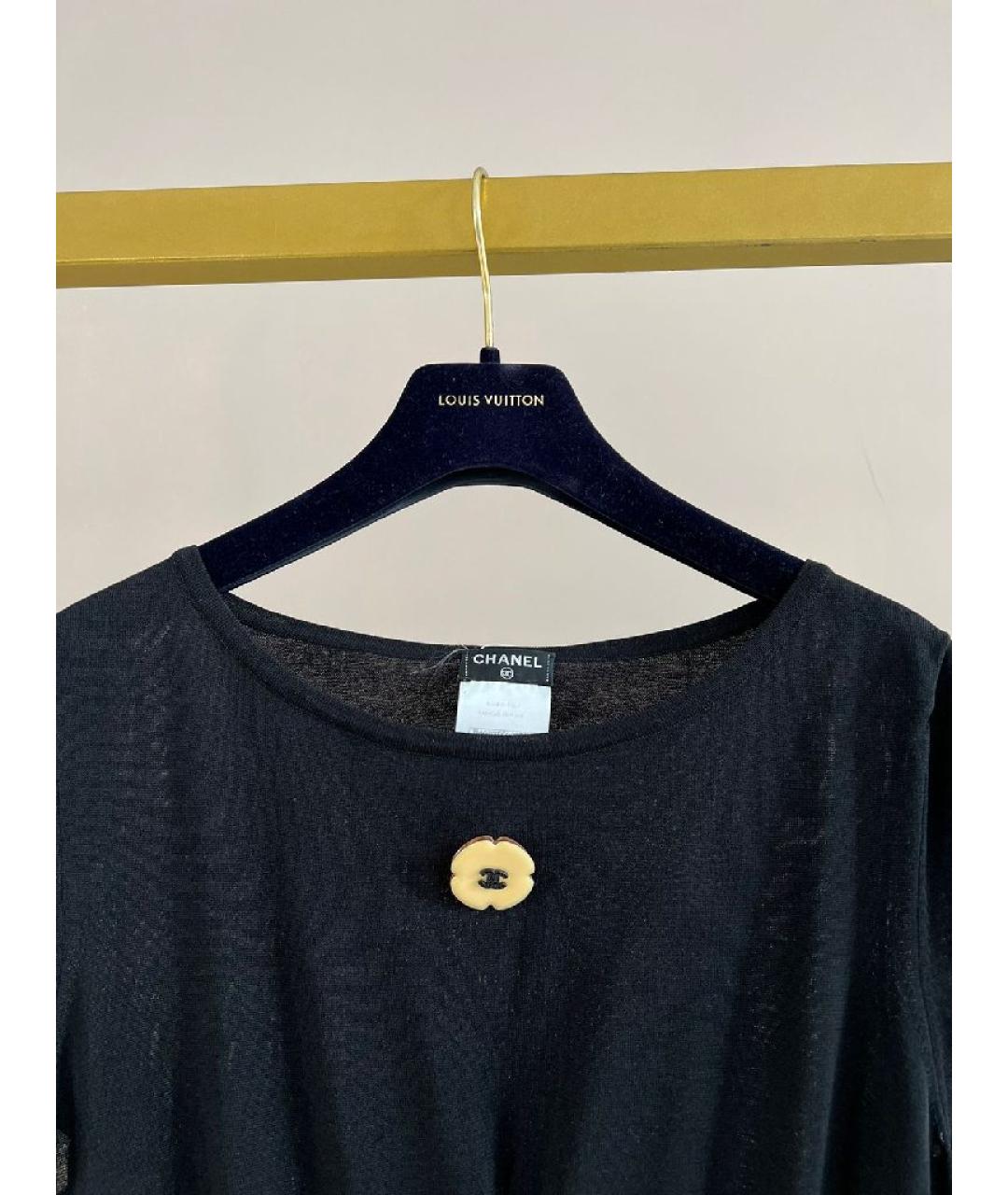 CHANEL Черное хлопковое повседневное платье, фото 3