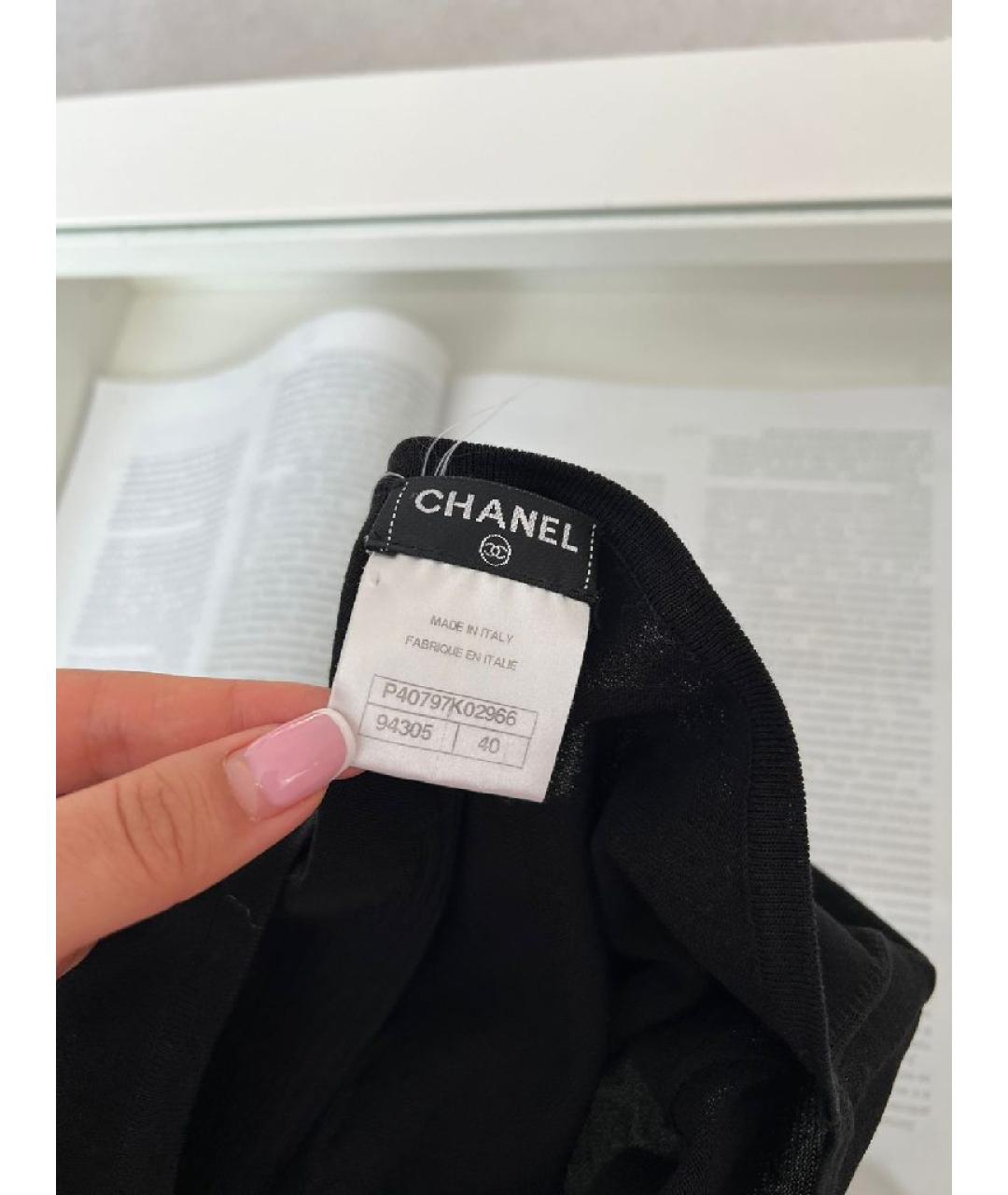 CHANEL Черное хлопковое повседневное платье, фото 7