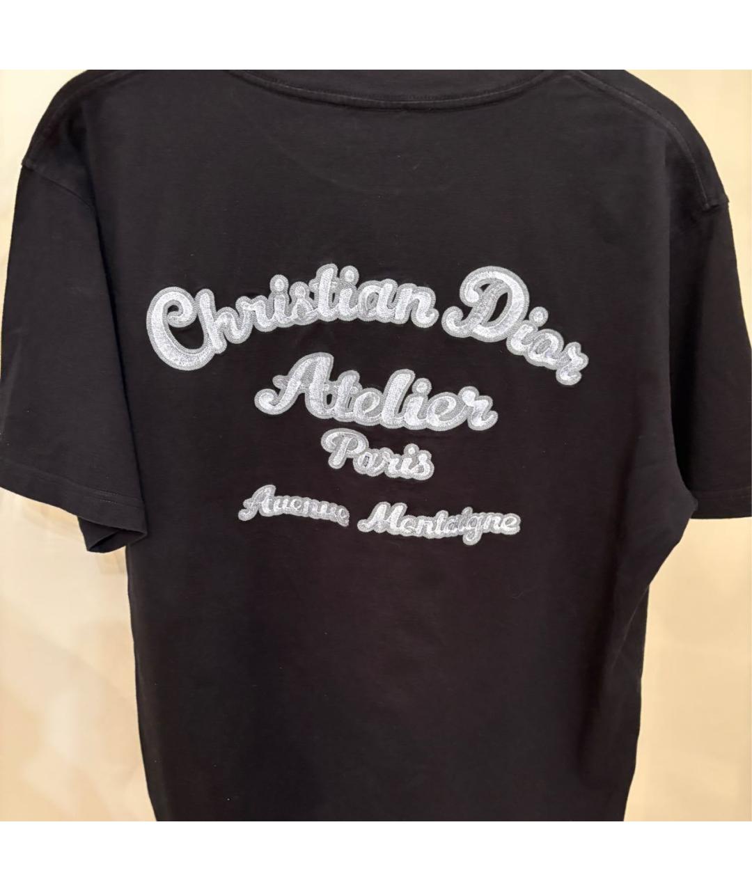CHRISTIAN DIOR Черная хлопковая футболка, фото 2
