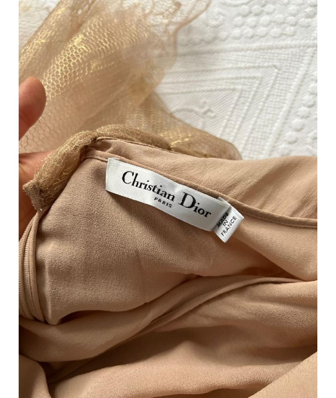 CHRISTIAN DIOR Коралловое шелковое платье, фото 7